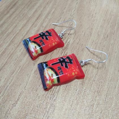 Korean 辛shin Ramen Instant Noodles Earrings,..