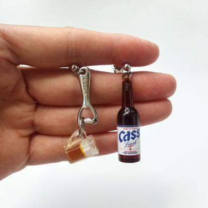 Korean Cass Beer Bottle Earrings With Bottle..