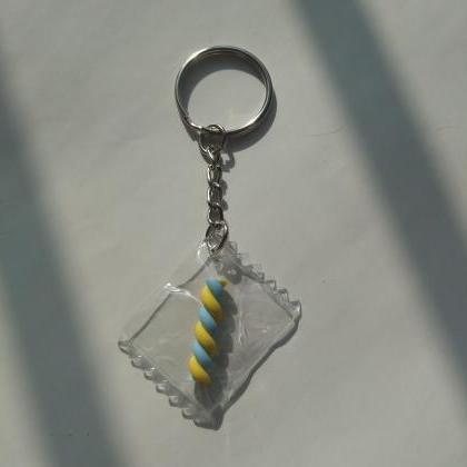 Twisted Marshmallow In A Bag Keychain, Funny..