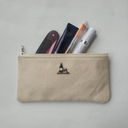 Cozy Afternoon Drinking Zipper Pouch, Cotton..