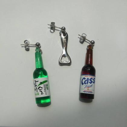 Korean Drink Bottle Earrings, Soju Bottle..