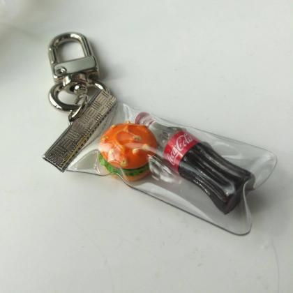 Hamburger With Bottle Coke In A Bag Airpod Case..