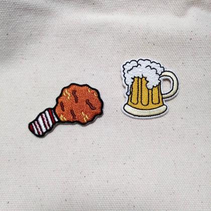Mug Of Beer With Fried Chicken Cotton Eco Tote..