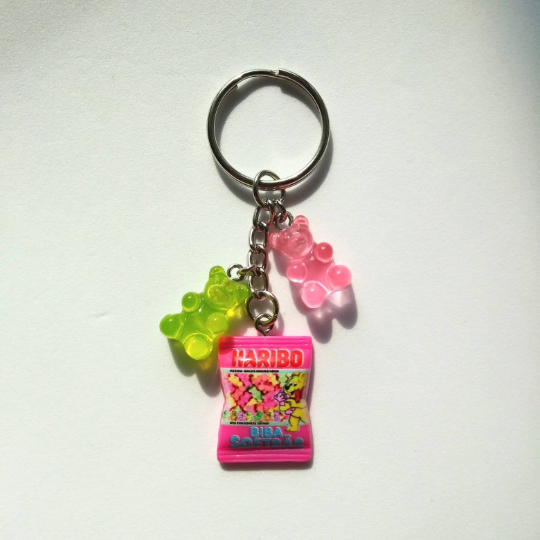 Haribo Sweet Gummy Bear Keychain, Funny Keychain, Gummy Bear Keychain, Cute Keychain