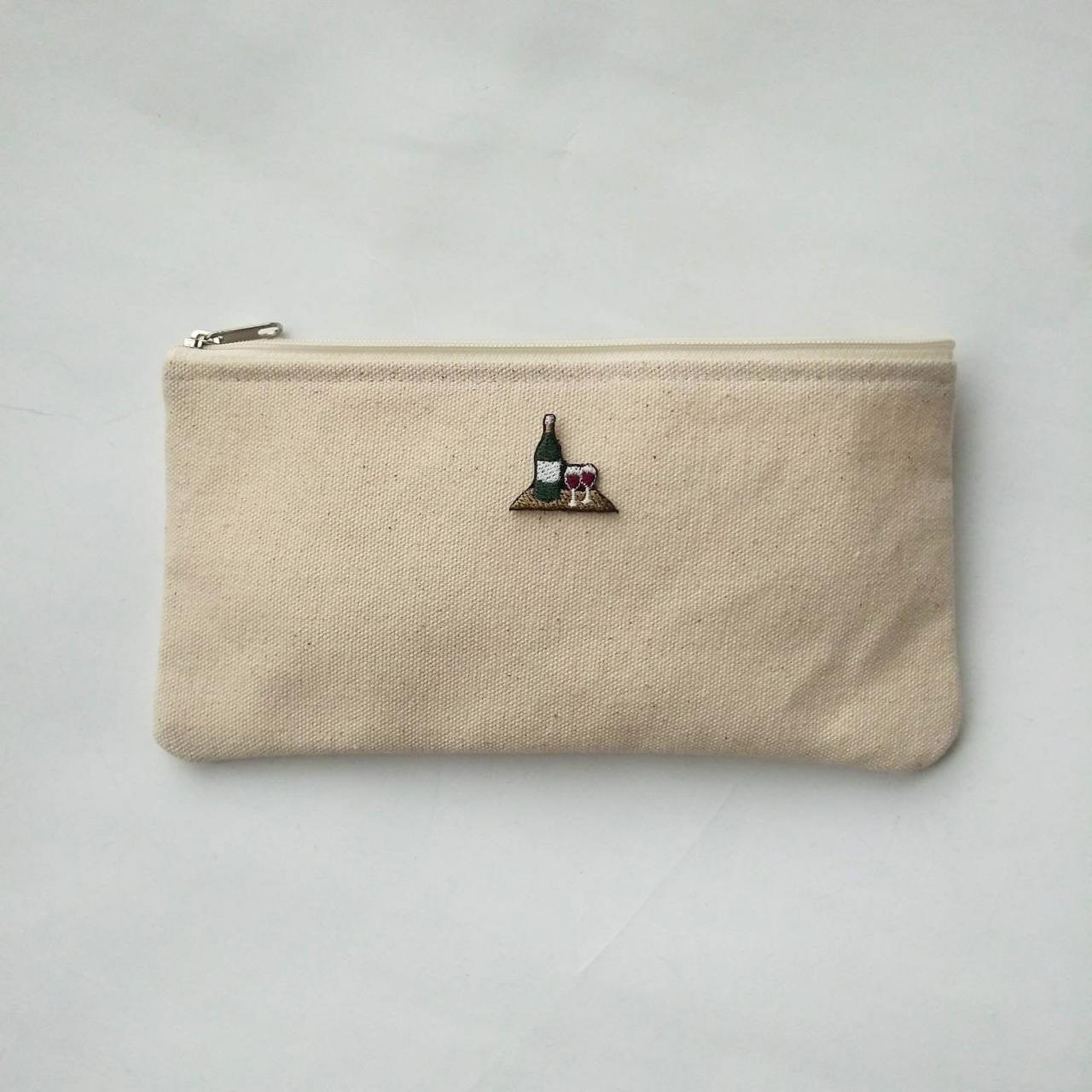 Cozy Afternoon Drinking Zipper Pouch, Cotton Pouch, Make-up Pouch, Pencils Pouch